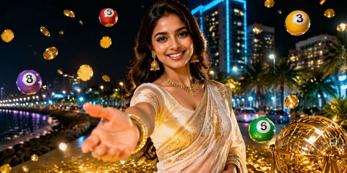 Colorful lottery balls and tickets in India